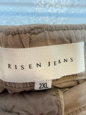 Risen Jeans Los Angeles The Carly Cargo Pants Taupe Wide Leg Size 2XL 90s Grunge thumbnail 6