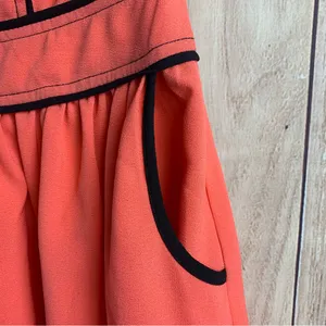 Sugarlips Strapless Coral Dress with Black Accents thumbnail 3