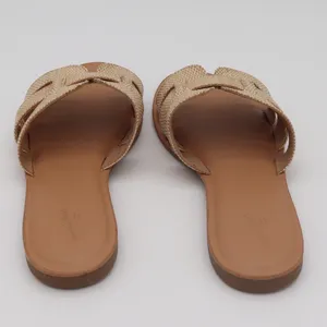 Universal Thread Sandals Womens 9.5 Slide Tan Woven H-Band Flat Casual Excellent thumbnail 4