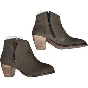 Diba Womens Taupe Sequoia Suede Leather Block Stack Heel Booties‎ 8.5 thumbnail 6