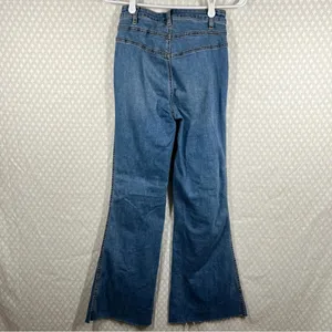 Free People We‎ The Free Big Flare High Rise Curvy Boho Jeans thumbnail 3