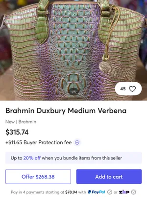 Brahmin Iridescent Green-Purple Croc Embossed Duxbury Satchel thumbnail 15