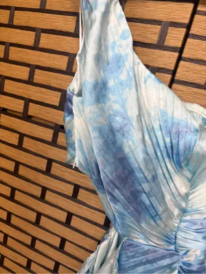 Abercrombie & fitch blue tie dye cutout maxi dress size small petite thumbnail 4
