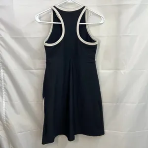 SAGE women's black white zip‎ built-in shorts active high neck split hem dress S thumbnail 6