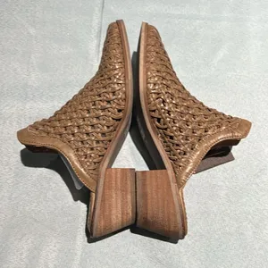 Crevo Anthropologie‎ Neva Woven Leather Mules Stacked Heel Women’s Size6.5 B53 thumbnail 7