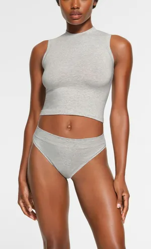 NWOT Skims Cotton Jersey Mock Neck Tank in Heather Grey thumbnail 1