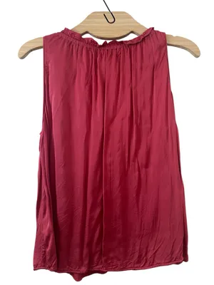 Velvet by Graham & Spencer Satin Minimalist Vneck Sleeveless Top S thumbnail 3