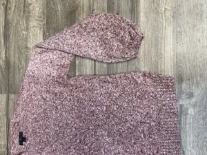 J.Crew Re-Imagined Marled Knit Balloon Sleeve Sweater Burgundy Pink S thumbnail 5