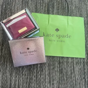Kate Spade Card Holder Kenzie Metallic Saffiano Lunar NWT Gift Shopping Bag Plum thumbnail 8