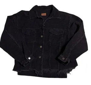 POL Women’s Corduroy Jacket Oversized Raw Edge Detail Size small black thumbnail 1