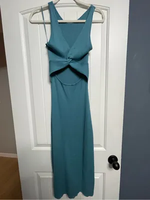 Freshman 1996 Teal Ribbed Knit Dress thumbnail 2