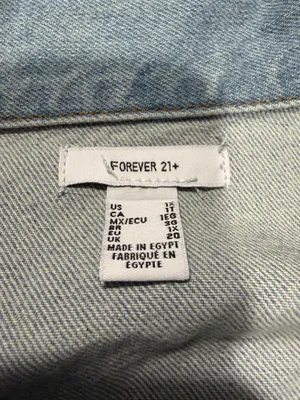 Forever 21 Distressed Cropped Denim Jacket thumbnail 2