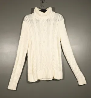 NWOT Lauren Ralph Lauren White Turtleneck Size Medium thumbnail 1