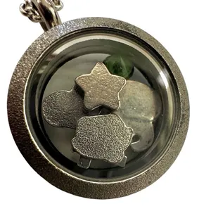 Floating Charm silver tone Locket necklace Silver thumbnail 4
