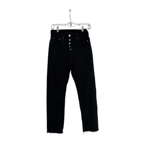 Levi's Black Denim Jeans W25 L30 Button Fly Raw Hem thumbnail 2