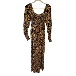Kachel Anthropologie Tiger-Striped Wide Leg Jumpsuit 4 NWT $170 Animal Print thumbnail 4
