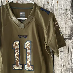 Eagles football Salute to Service special edition green Wentz #11 NFL jersey thumbnail 2