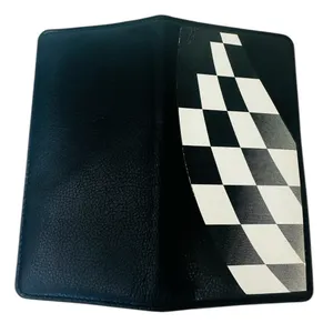 Checkered Black & White Design‎ Leather Checkbook Cover thumbnail 6