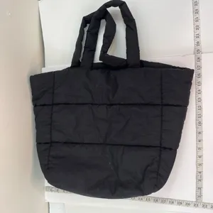 Primark Black Quilted Tote Bag With Snap Closure & Inner Pockets 10t thumbnail 3