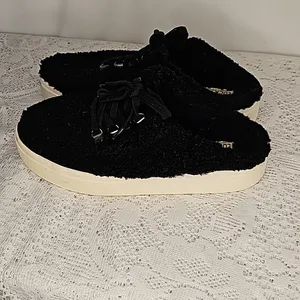 Lucky Brand Tolini faux fur sherpa platform black slip on cozy tennis shoes 7.5 thumbnail 5