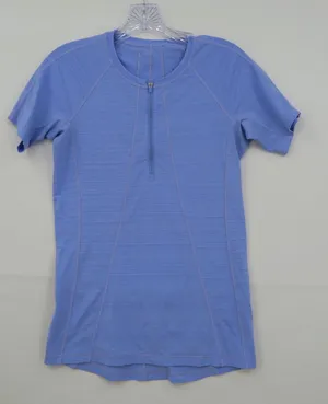 Athleta Womens Blue Space Dye Quarter Zip Cycling Jersey Short Sleeve Small thumbnail 1