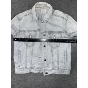American Eagle Denim Jacket Women Medium Button Up Light Wash‎ thumbnail 4