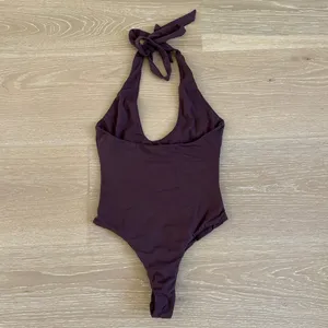 White Fox Halter Bodysuit Want To Be Me Size S Chocolate Brown thumbnail 4