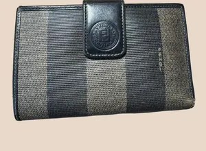 Fendi Vintage Striped Wallet with Leather Trim thumbnail 1