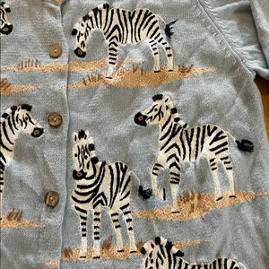 Vintage Design Options Zebra Novelty Print 3/4 Sleeve Cardigan Sweater Sz XL thumbnail 3