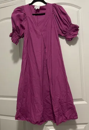 Who What Wear Dress Midi Magenta thumbnail 1