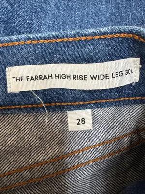 Aritzia Denim Forum The Farrah High Rise Wide Leg Jeans 30 L size 28 Dark Blue thumbnail 5
