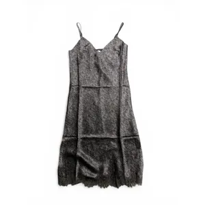 Gold Hawk Chloe Silk Slip Dress Taupe Stained‎ Glass Print Lace Hem Sz Small thumbnail 4