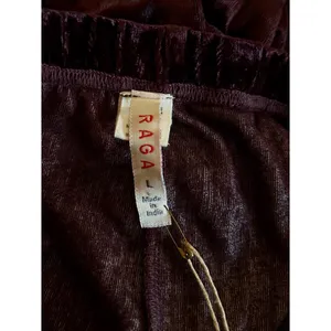 RAGA Wine Nights Dark Maroon Velvet Flare Leg Bell Bottom Pants NWT Large thumbnail 9