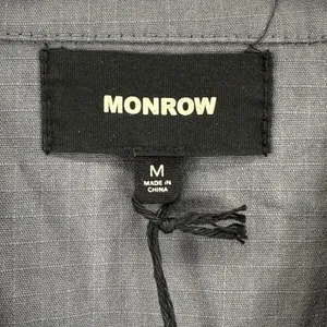 Monrow Womens Gray Button Up Ripstop Shirt‎ Jacket Shacket Utility Chore Size M Size M thumbnail 4