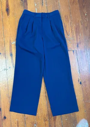 Quince Navy Pleated Dress Pants Trousers‎ size 10 thumbnail 1