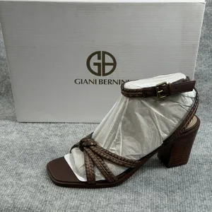Giani Bernini Size-8.5M Renaee Women's Brown Woven Block Heel Sandals thumbnail 9