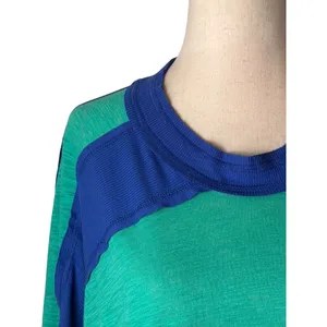 Free People Movement All About It Top Women Large Green Blue Slub Knit Gorpcore thumbnail 5