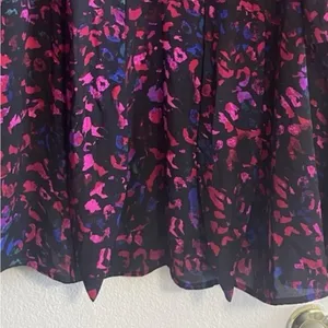 Torrid Peplum Georgette Tie Front Leopard Print Blouse Plus Size 2X Black Pink thumbnail 12