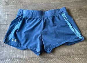 Under‎ Armour Women's Blue 3" Speed Pocket Running Shorts Size Large thumbnail 1