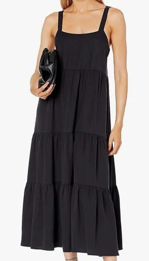 The Drop Britt Tiered Midi Tent Dress Black Size XXL New With Tag thumbnail 1