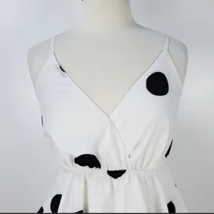 O.P.T Polka dot midi Dress layered ruffles Black Size XS thumbnail 8