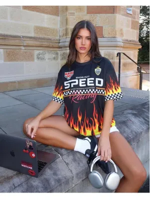 NEW Jersey Shirts Racing Shirt Race Car Graphic Tees Y2K Medium thumbnail 2