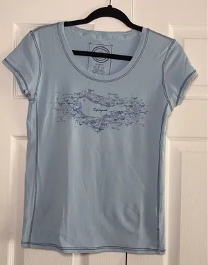 Life is Good Harmony Bird Graphic Tee Womens S Blue Pima Cotton Short Sleeve thumbnail 1