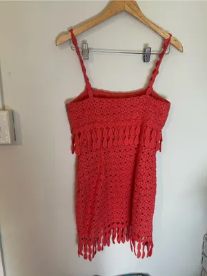 Saylor Tuckernuck Caitriona Fringe Minidress coral small thumbnail 4