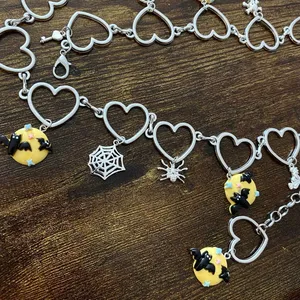 Silver Spooky Halloween Handmade Heart Chain Belt, Fits 26-44 Inches, X7GA1399 thumbnail 7