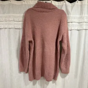 Barefoot Dreams Womens Cozychic Rose Quartz Cowl Neck Shirt Pullover Sweater thumbnail 5