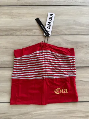 I AM GIA Blare Zip Up Boob Tube Top Red Medium NWT IN PACKAGE thumbnail 7