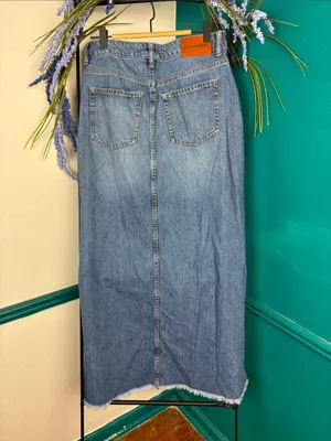 Lucky Brand Light Blue maxi Denim Skirt thumbnail 6