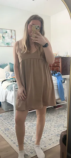 Aritzia Wilfred Brown Silk Dress thumbnail 1