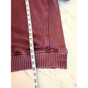 Aerie Women Oversized‎ Ribbed Side Panel Crewneck Sweatshirt Burgundy XS thumbnail 9